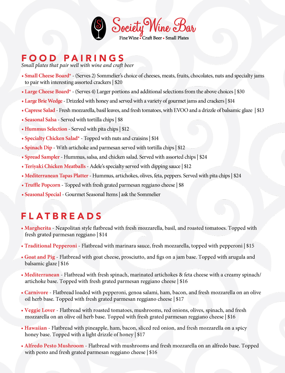 2025 Swb Food Menu January